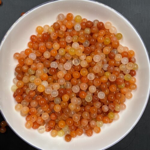 红色多彩金丝玉6mm红色