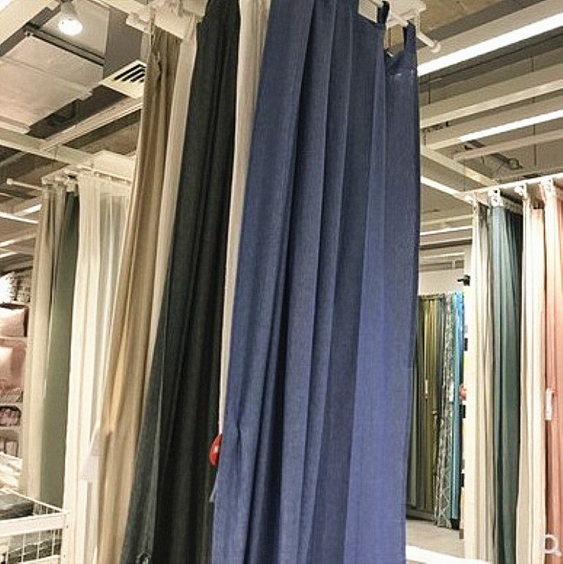 IKEA宜家国内代购伦达窗帘附系带成品窗帘半透光棉窗帘140x250cm