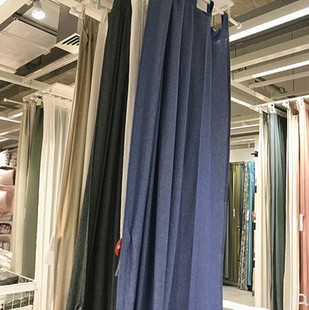 IKEA宜家国内代购伦达窗帘附系带成品窗帘半透光棉窗帘140x250cm