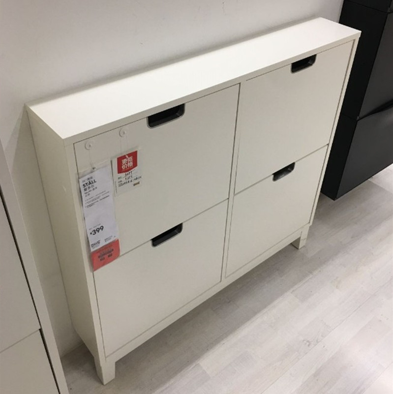 宜家北欧风门厅柜超薄翻斗