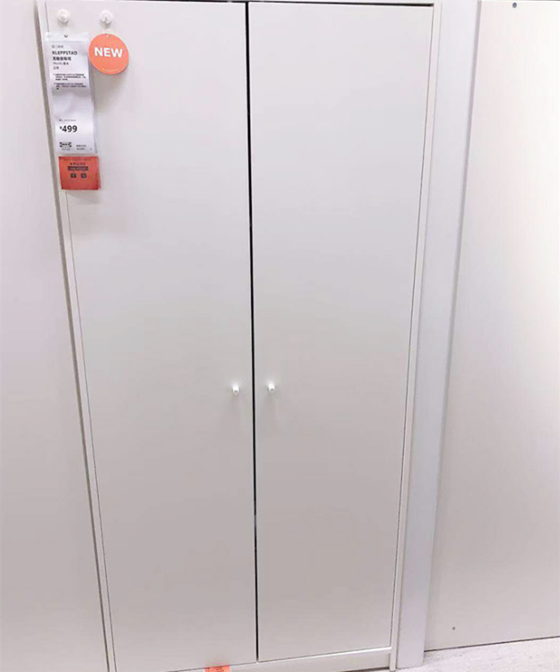 宜家国内代购克勒普斯塔双门衣柜经济型卧室组装小户型简易组装柜