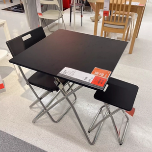 宜家国内代购 冈德尔桌子67*67厘米 餐桌方桌户外钢制折叠桌
