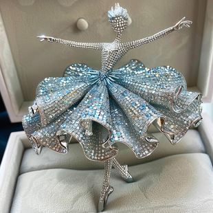 灵心珠宝芭蕾舞者豪华胸针定制高级感小众设计师品牌胸花工厂