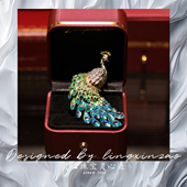 高品质蓝宝石珐琅彩釉孔雀胸针西装 灵心珠宝 原创设计新款 配饰