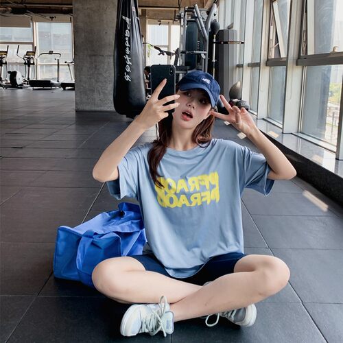 瑜伽套装女大码夏季宽松短袖