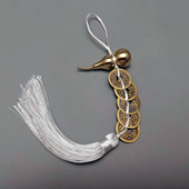 白色线绳穿纯铜五帝钱六帝钱开口铜葫芦六乾隆钱挂件大小号挂饰