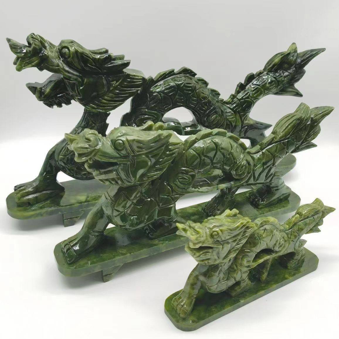 天然青龙摆件玉石龙南玉龙