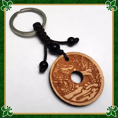 龙雀祥云吊坠桃木钥匙扣2026年属鸡人吉祥物生肖鸡男女佩戴挂件