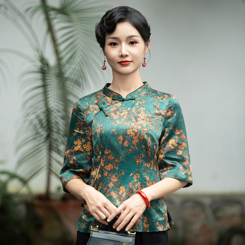 唐装上衣华族经典修身短款