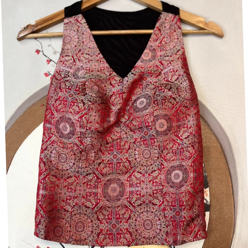 夏季桑蚕丝宋锦细带美背气质