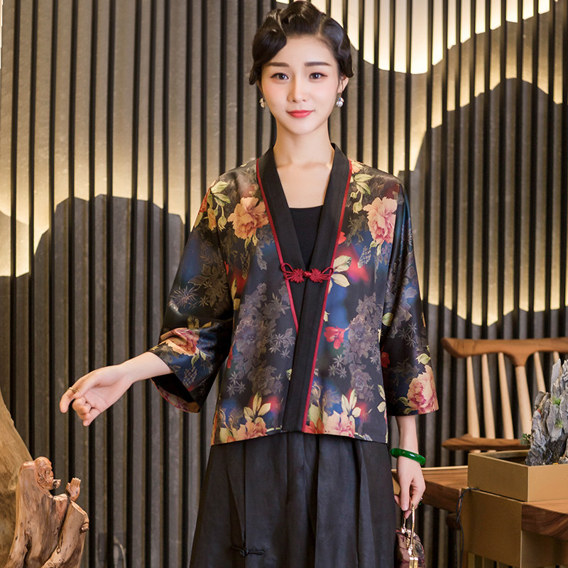 华族经典唐装汉服上衣女中国风禅意改良日常旗袍百搭外披外套女秋