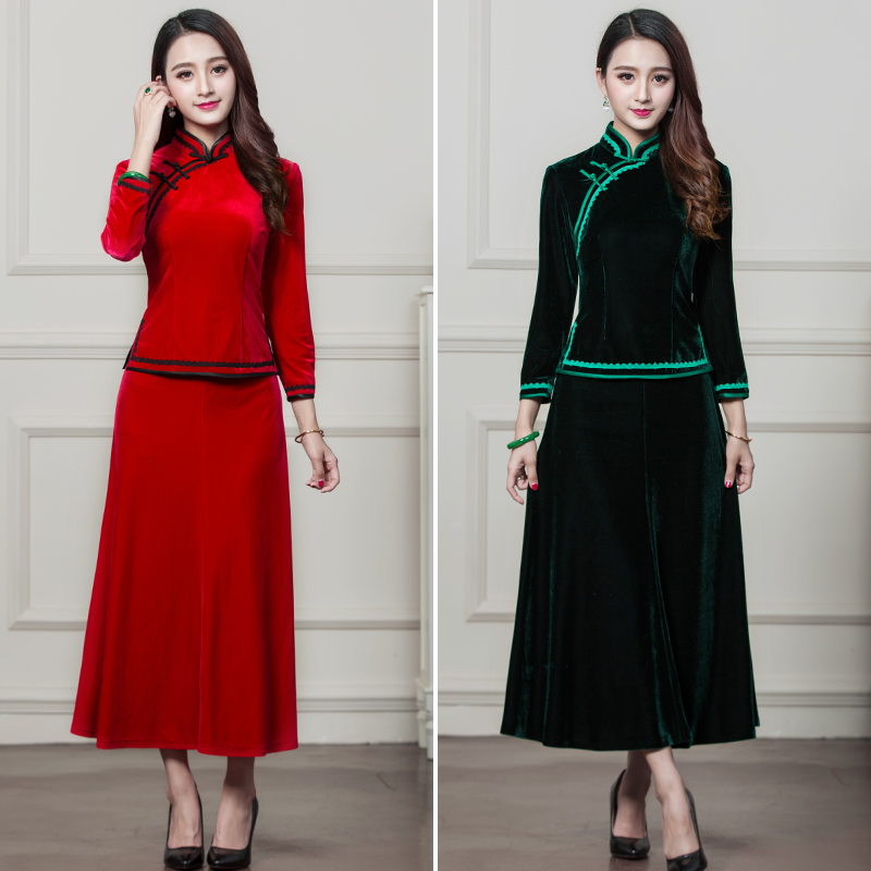 华族经改良旗袍上衣女秋装2019民国风唐装套装女复古中式茶服汉服|ruв категории Женская одежда, костюм/национальная одежда/театр костюм, костюм/китайский стиль одежды, пальто - от Buy2taobao.com для оказания профессиональной услуги покупки агента Taobao