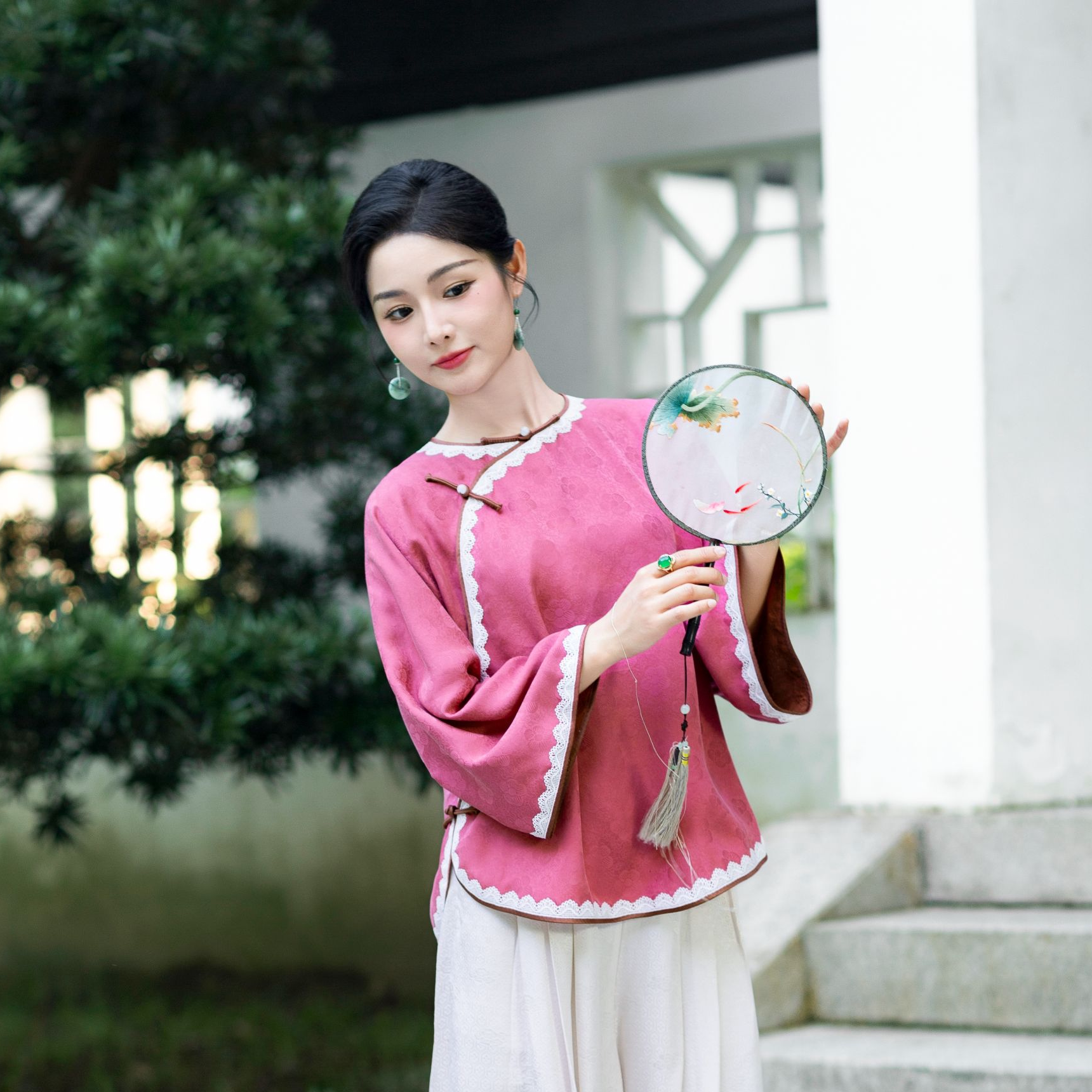 华族经典真丝桑蚕丝女装复古中国风优雅气质唐装旗袍上衣女玉烟凝