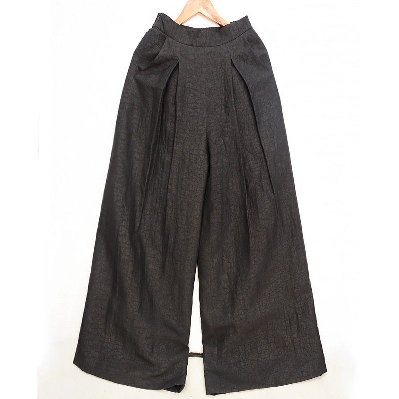 华族经典墨玉夹棉加厚保暖长款直播裤高端显瘦高档真丝香云纱女裤