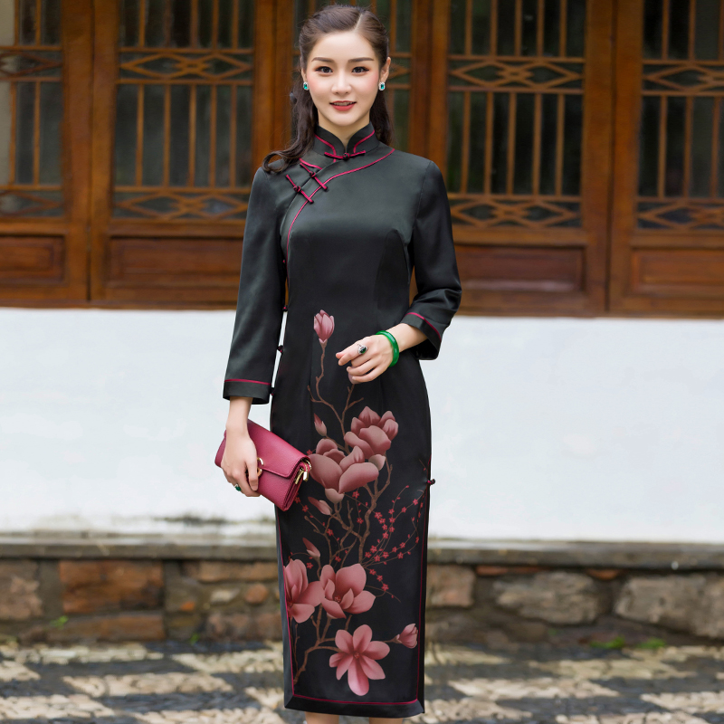 华族经典修身显瘦优雅风高档旗袍