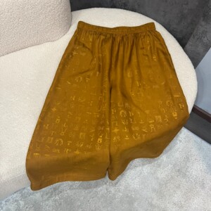 华族经典高腰复古风阔腿裤新中式桑蚕丝松紧腰长裤宽松时髦休闲裤