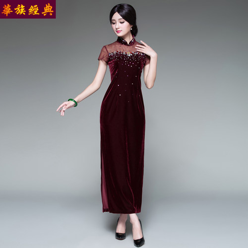 高端复古风妈妈装旗袍裙复古风