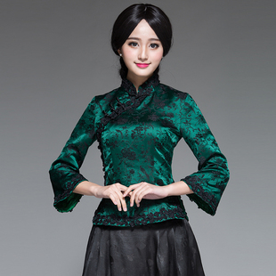 华族经典中式女装改良旗袍上衣复古长袖中国风汉服民国唐装女春夏