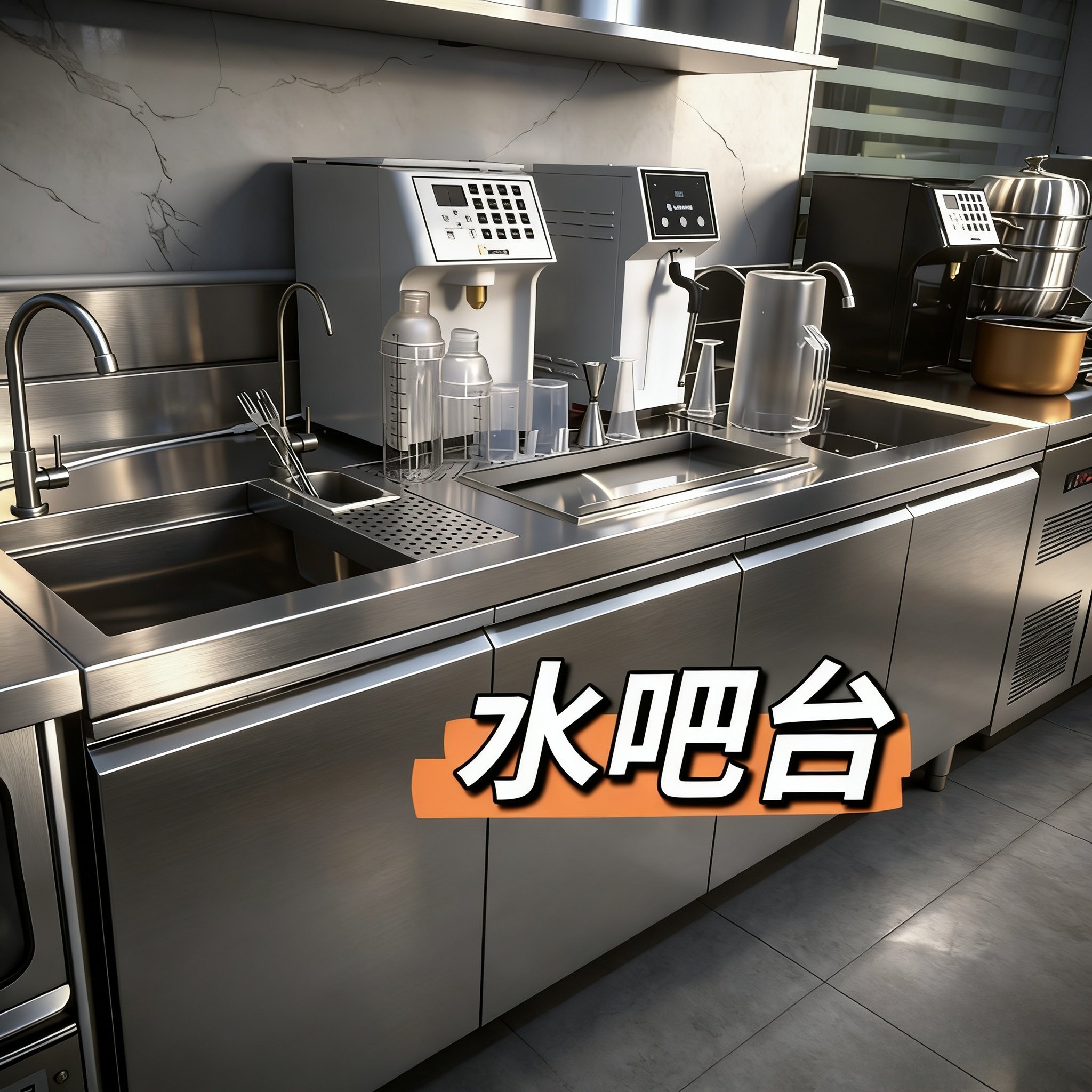 奶茶店设备全套水吧台开槽定制商用冷藏冻操作台冷饮咖啡店工作台,厨房电器,商用制冷工作台/水吧台,淘宝优惠券,粉丝福利购,淘宝优惠卷