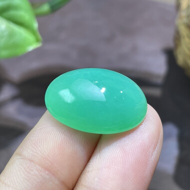 天然冰阳绿澳洲绿玉髓戒面裸石珠宝定制