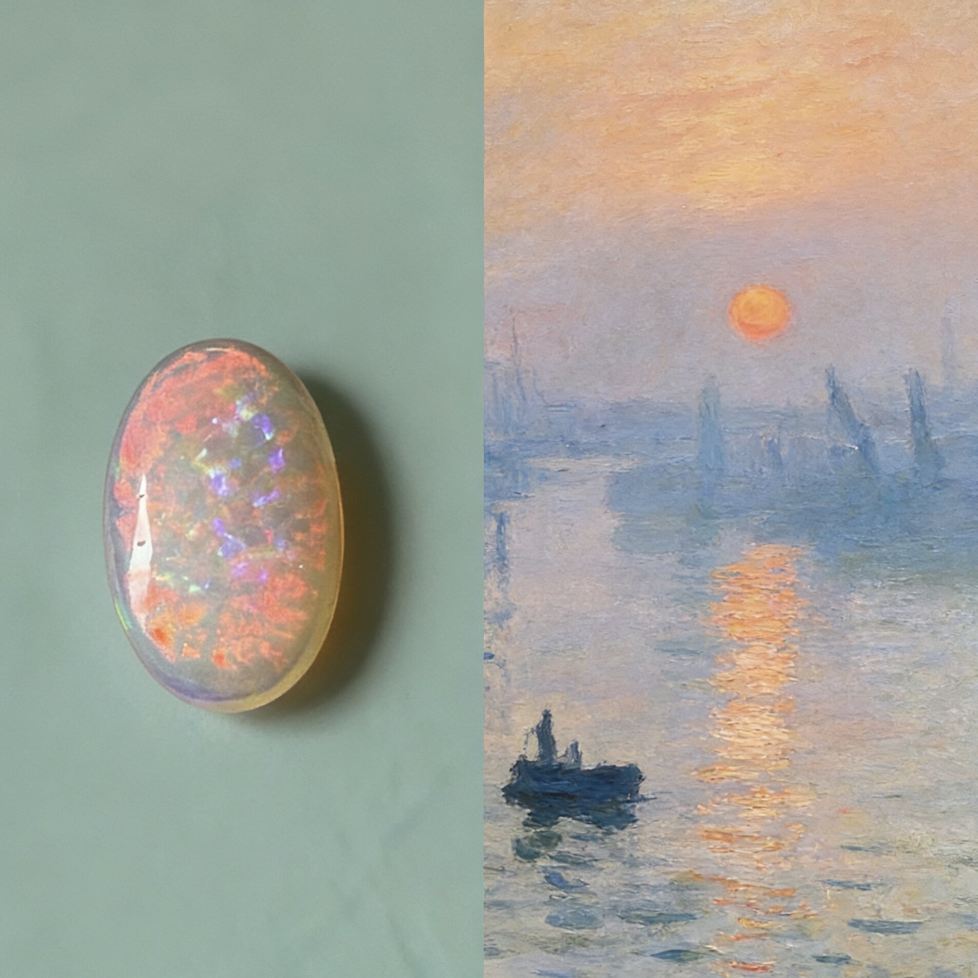 天然澳洲红多彩白水晶欧泊裸石送女友送闺蜜大气优雅