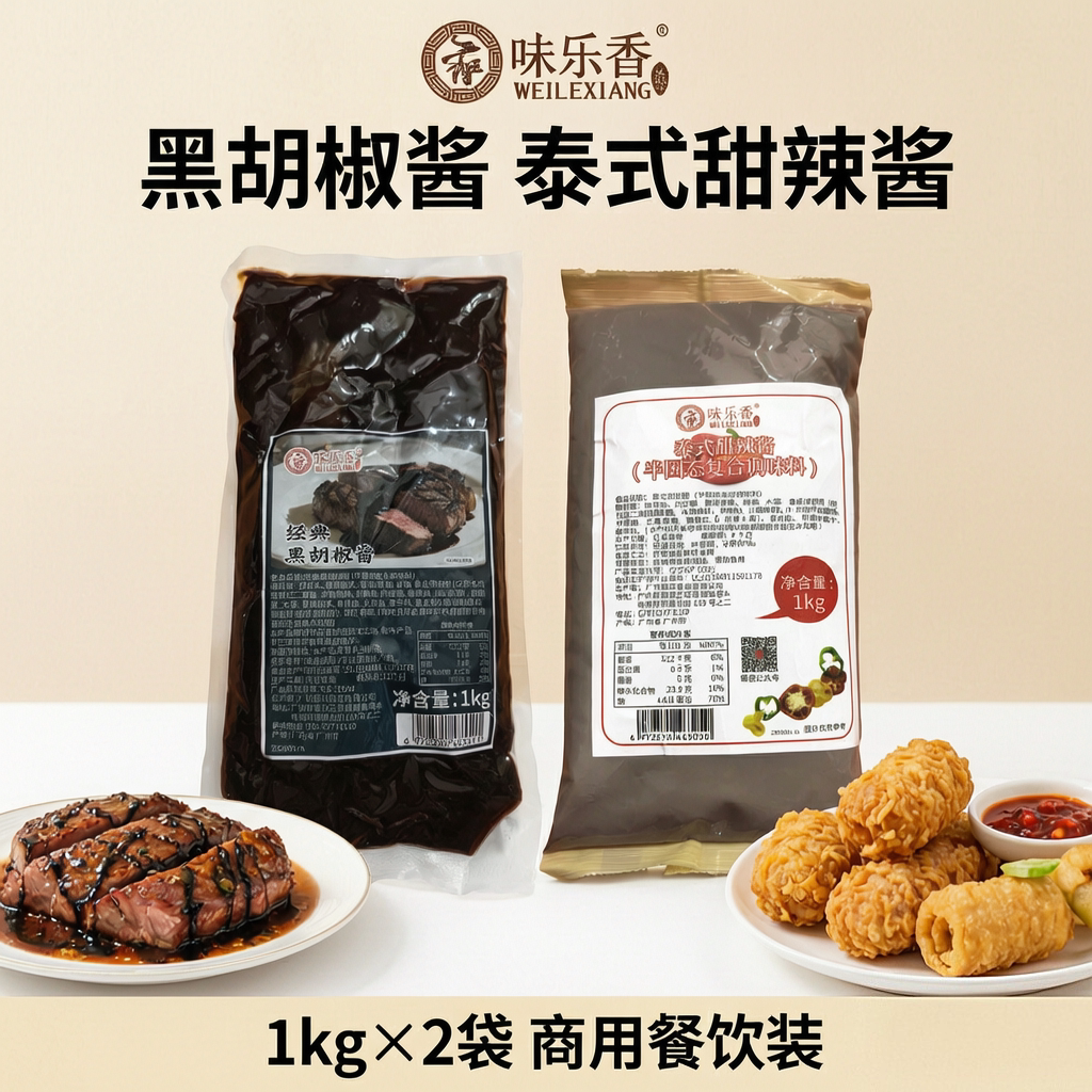 味乐香黑胡椒汁1KG商用装蘸酱