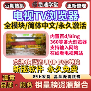 新版电视TV浏览器浏览器内置搜索支持在线观看网页视频电视浏览