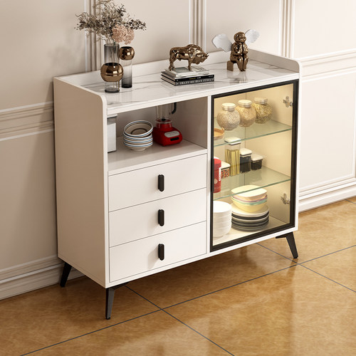 一体靠墙餐边柜简约现代岩板