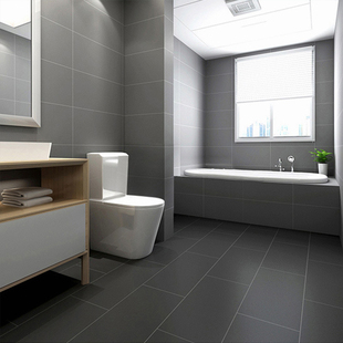 纯黑白灰色墙砖300x600厨房卫生间瓷砖阳台防滑地砖仿古砖水泥砖