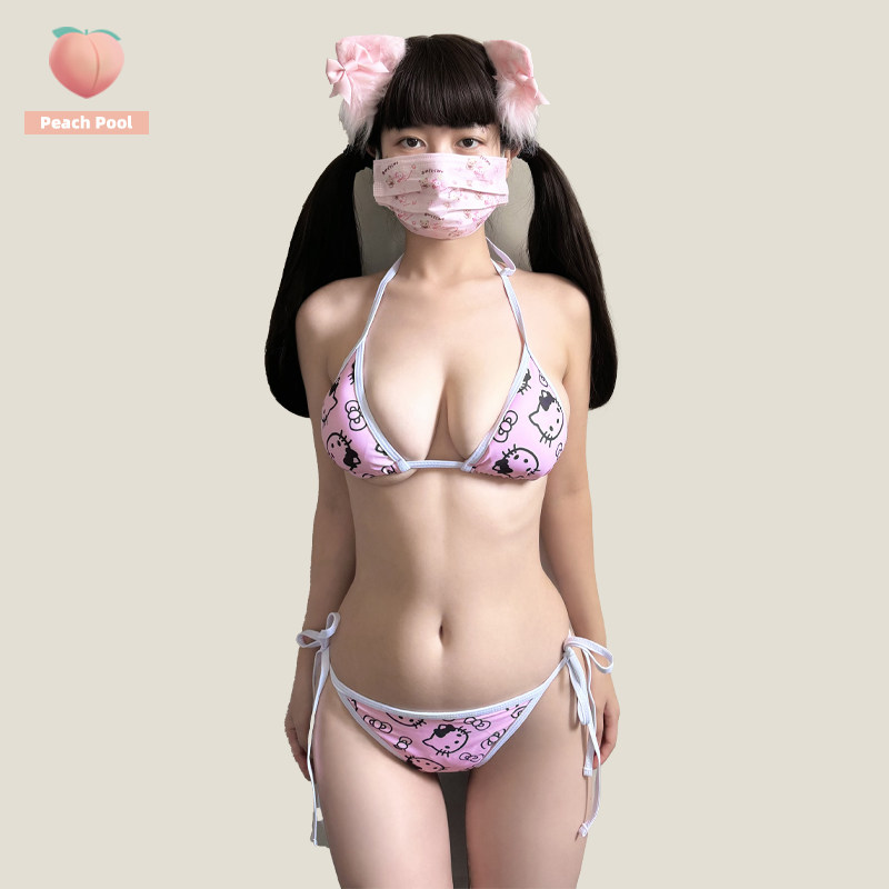 温泉粉色日系甜美性感二次元泳装