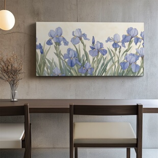 布纸有爱 翩然成长 东方美学花卉装饰画小众客厅挂画单幅横版壁画