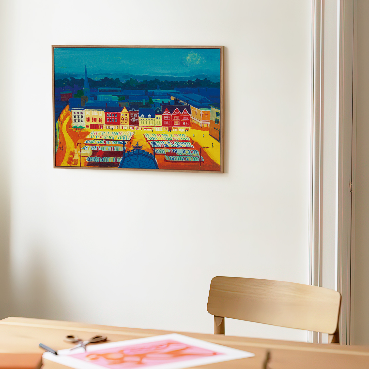布纸有爱 小艾原创 童话小镇 法式建筑风景装饰画电视墙背景墙画图片