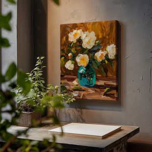 布纸有爱 静默花语 中古风花卉装饰画小众客厅玄关背景墙单幅挂画