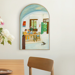 布纸有爱 布果原创 乡间 现代简约静物装饰画拱形客餐厅艺术插画