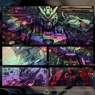 镭射车窗卡通高达车贴机器人战士创意反光防水贴纸电动摩托车游戏