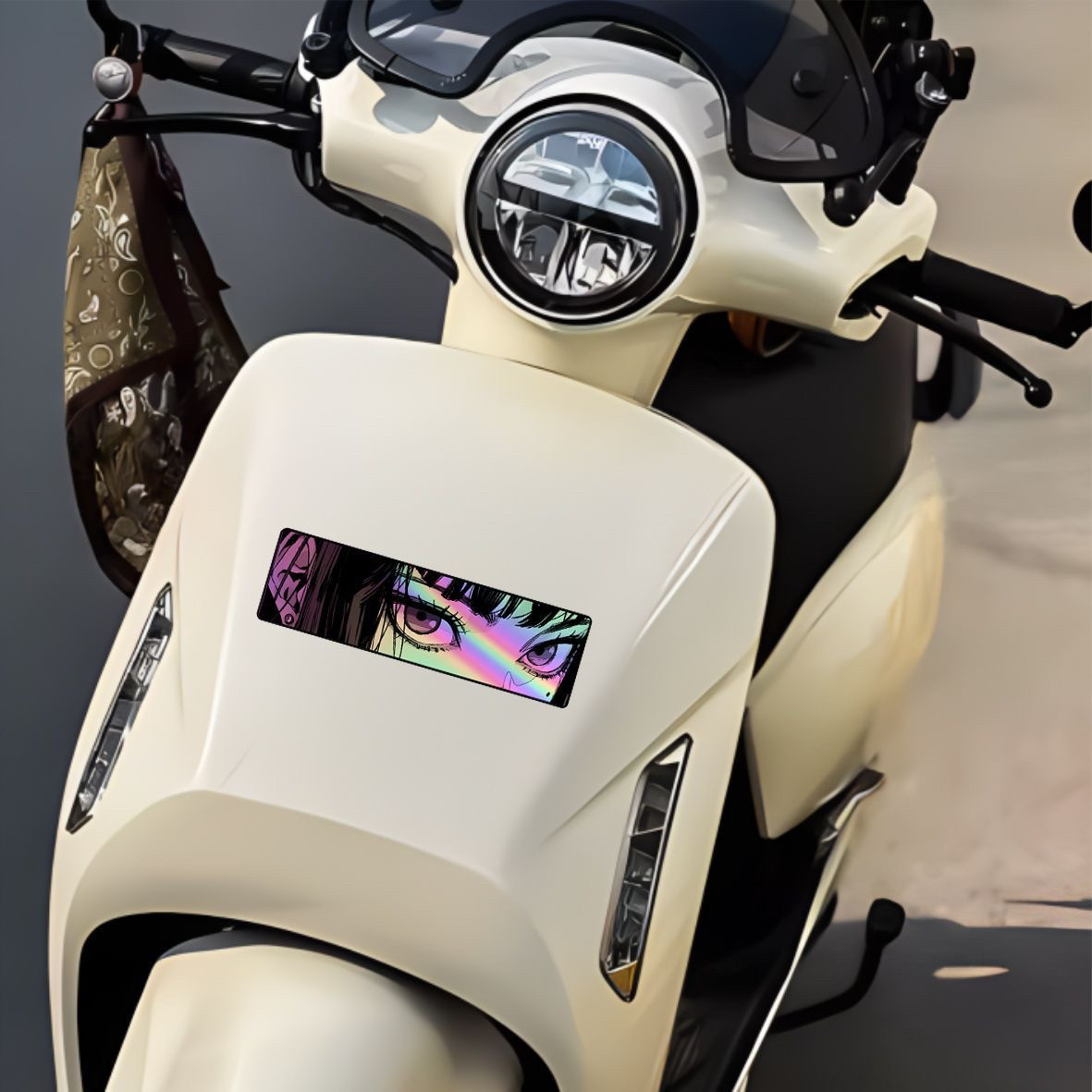 JDM镭射车贴动漫眼睛二次元少女眼神电动摩托电脑机箱装饰痛车贴