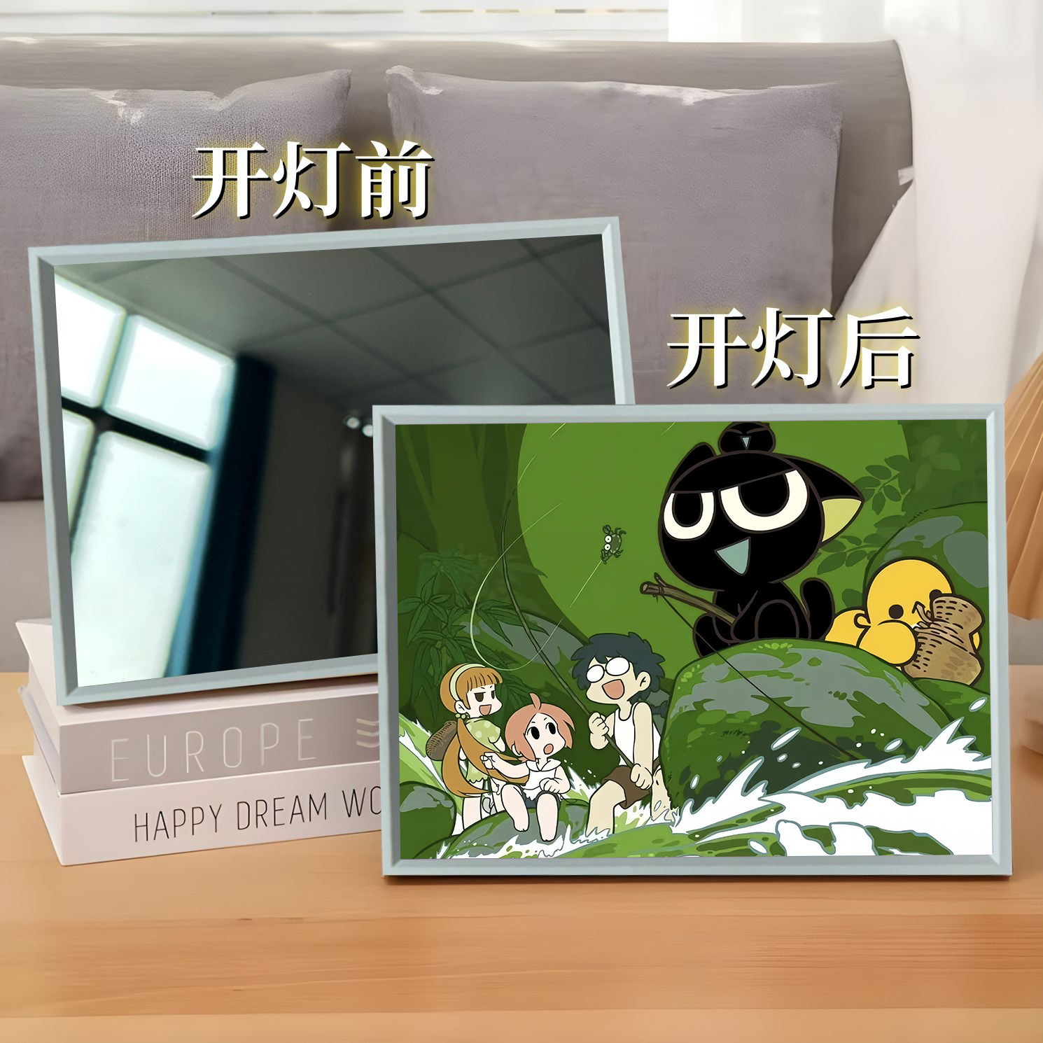 罗小黑战记镜子灯光画装饰画图片