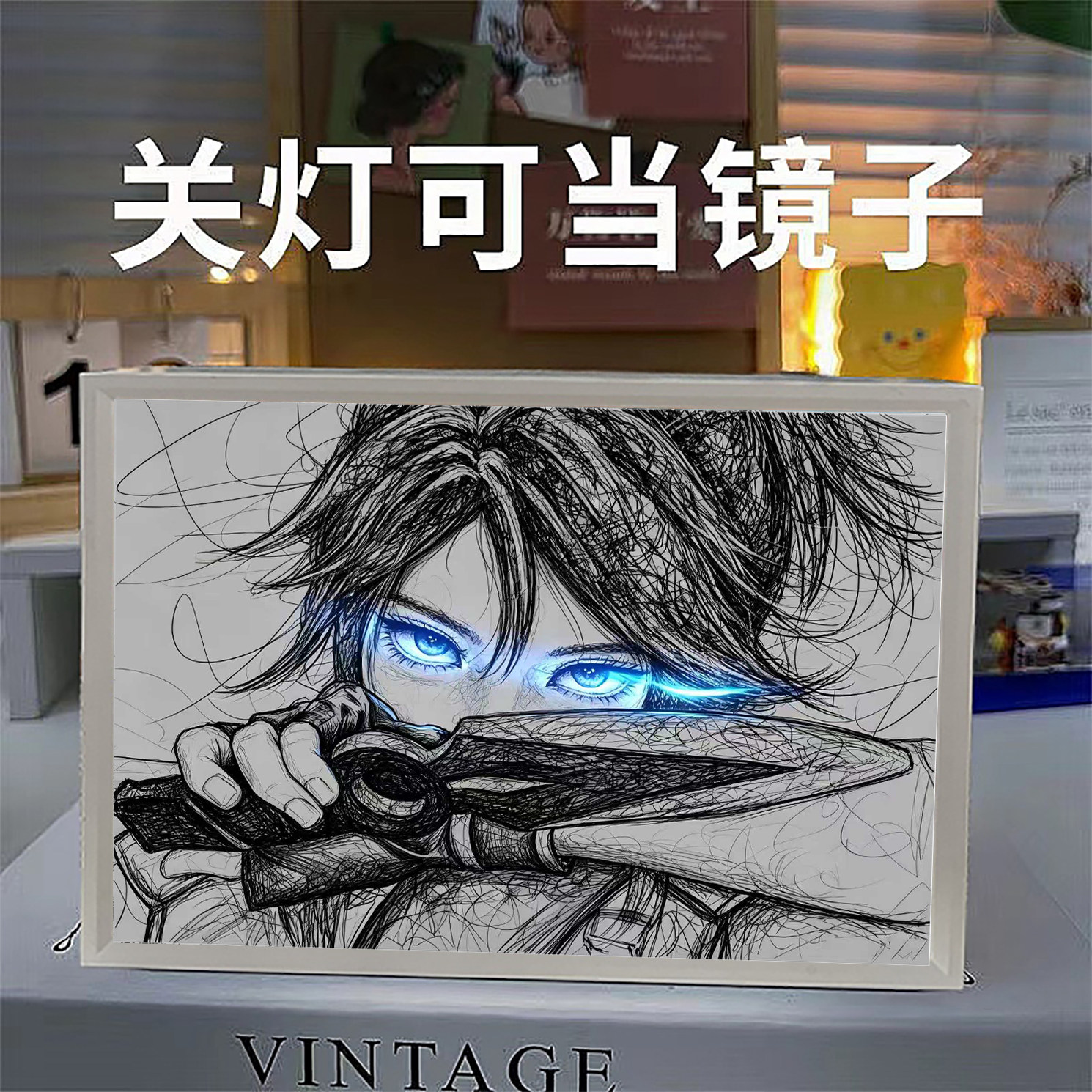无畏契约镜子灯光画捷风暮蝶房间装饰桌面摆件小夜灯生日礼物男生
