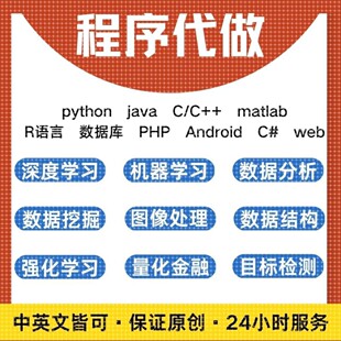 Python代编程Java代做c++代码编写r语言计算机matlab程序设计项目