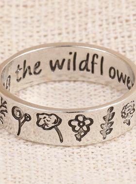 Cross border index finger ring Retro carved flower rings戒指