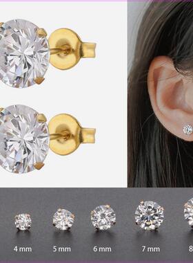 1Pair Medical Stainless steel Ear Studs Earrings For Women