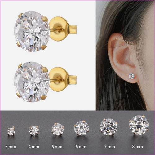 1Pair Medical Stainless steel Ear Studs Earrings For Women