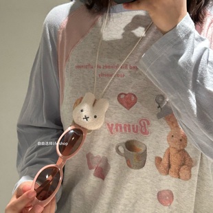 卡通原创高颜值兔子眼镜绳挂饰眼镜收纳绳挂脖防滑墨镜链条简约女