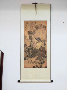 骑驴归思图唐寅山水画真迹复制唐伯虎传世名画卷轴画国画书法字画