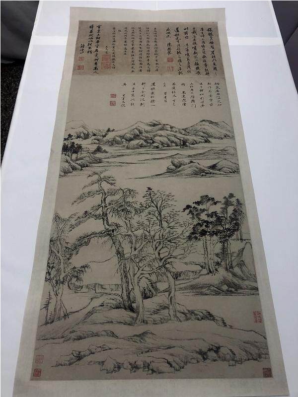 明 董其昌 高逸图 古代名家山水画立轴真迹复古微喷画稿装饰画芯