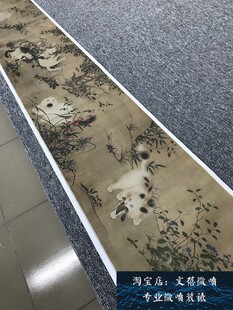 明 宣宗 朱瞻基 唐苑嬉春图卷绢本高清艺术微喷古代工笔花鸟猫图