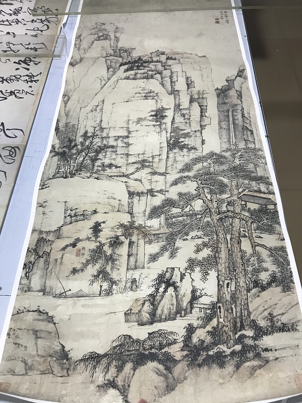 中国古美術・竹子図三尺画芯・純手描き・水墨画・啓功印款・書道・宣紙・带水印・肉筆 中国古美術・竹子図三尺画芯・純手描き・水墨画・啓功印款・書道
