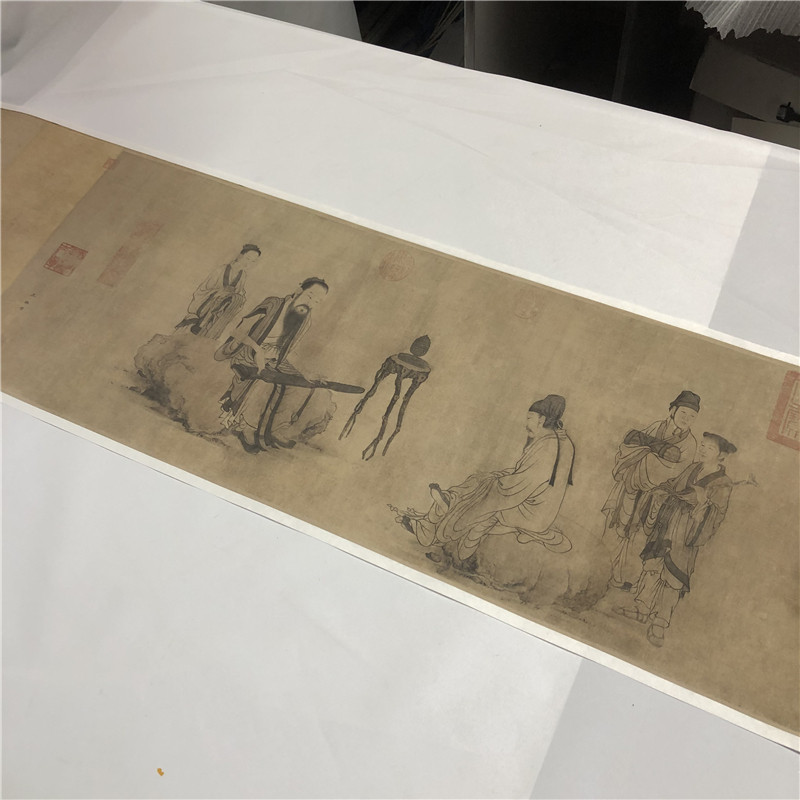 元 王振鹏 伯牙鼓琴图卷古代白描人物画长卷微喷复制学习临摹画稿,家居饰品,书法,淘宝优惠券,粉丝福利购,淘宝优惠卷