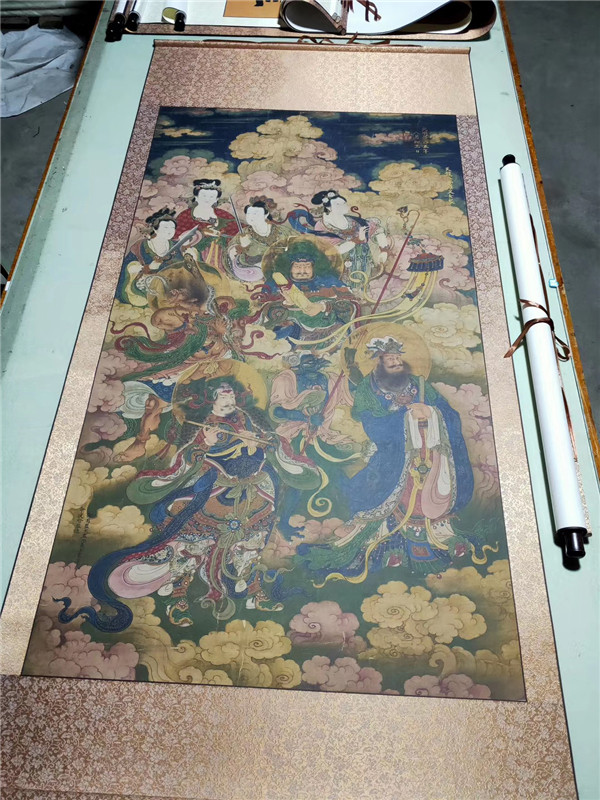 明 王勤 天龙八部罗义女众仙绢本仿古佛像工笔画临摹学习装饰画