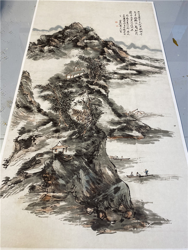 名画复制品名家作品黄宾虹西山翠微图山水画国画艺术微喷装饰画